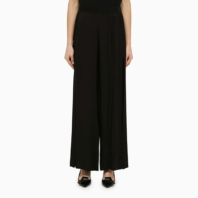 FEDERICA TOSI BLACK VISCOSE PALAZZO TROUSERS