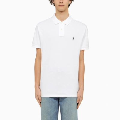 POLO RALPH LAUREN WHITE PIQUÉ POLO SHIRT WITH LOGO