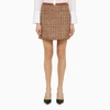 VALENTINO VALENTINO V GOLD BROWN MINI SKIRT