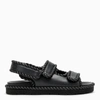 Bottega Veneta Jack Leather Braid Dual-band Sandals In Grey