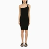 Isabel Marant Black One Shoulder Cotton Dress In Black