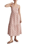 MADEWELL CICELY GEO CHECKERBOARD TIERED DRESS