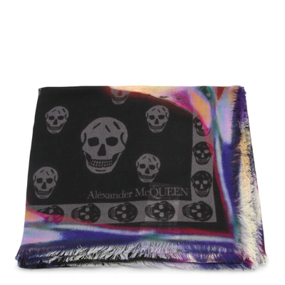 Alexander Mcqueen Scarfs In Black/ivory