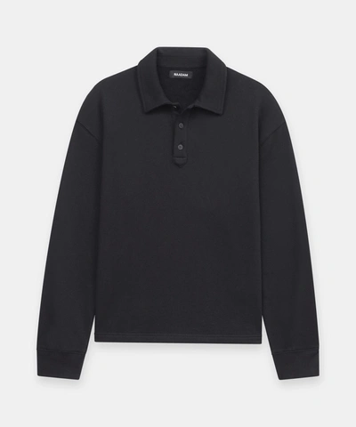 Naadam Unisex French Terry Polo In Black