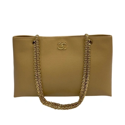 Pre-owned Chanel Beige Leather Tote Bag ()