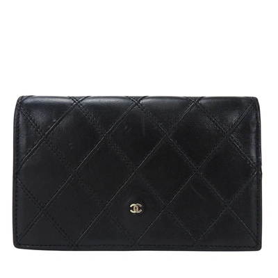 Pre-owned Chanel Cc Black Leather Wallet  ()
