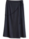 Lemaire Tie-fastening Wrap Maxi Skirt In Jet Black