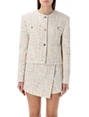 Msgm Woman Jacket Cream Size 8 Polyester In White Multicolor