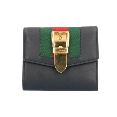 Gucci Sylvie Black Leather Wallet  ()