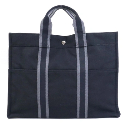 Hermes Hermès Black Canvas Tote Bag ()