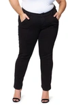 Slink Jeans Mid Rise Cigarette Leg Jeans In Black
