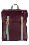Mimish Kids' Sleep-n-pack Faux Shearling Lined Sleeping Bag Backpack In Winterberry