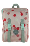 Mimish Kids' Sleep-n-pack Strawberries & Daisies Print Sleeping Bag Backpack In Strawberries & Daisies