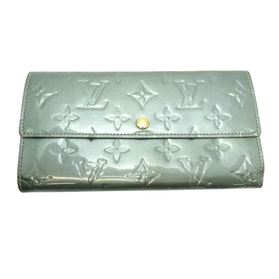 Pre-owned Louis Vuitton Sarah Blue Patent Leather Wallet  ()