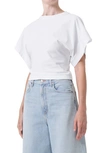 Agolde Britt Flared-sleeve Tee In White