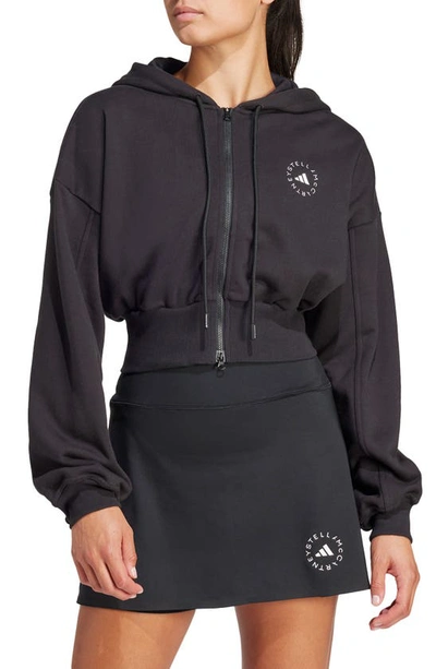 Adidas By Stella Mccartney Sportswear Cropped Hoodie In Black