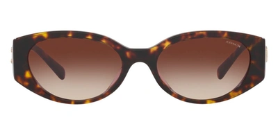 Coach 0hc8353u 512013 Oval Sunglasses In Brown