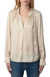 Zadig & Voltaire Tink Satin Tunic Top In Trellis