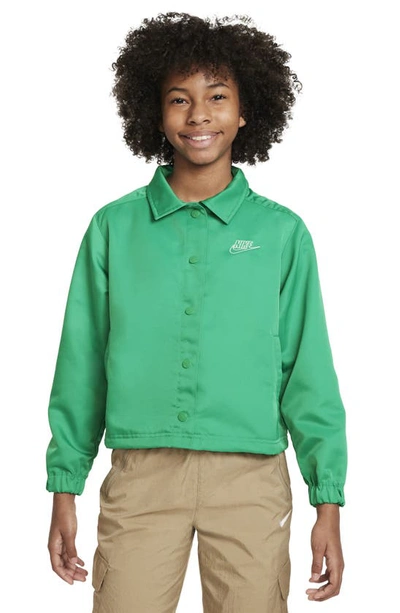 Nike Sportswear Big Kids' (girls') Jacket In Stadium Green/white