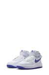 Nike Kids' Air Force 1 Easyon Mid Top Sneaker In Football Grey/persian Violet/white