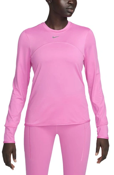 Nike Women's Dri-fit Swift Element Uv Crew-neck Running Top In Red