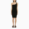 Isabel Marant Black One Shoulder Cotton Dress In Black