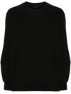 Moncler Embossed-logo Cotton Sweatshirt In Black
