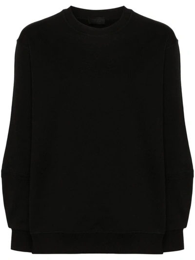 Moncler Embossed-logo Cotton Sweatshirt In Black