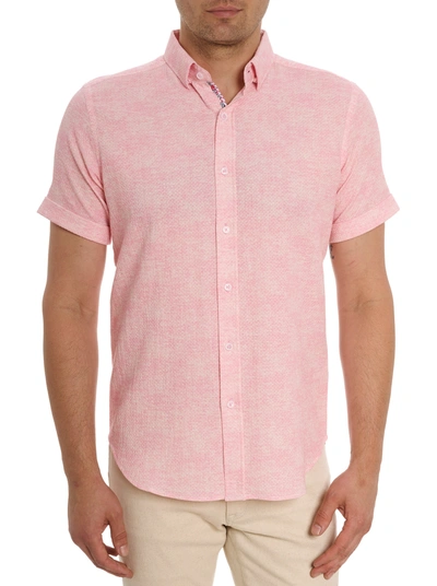 Robert Graham Reid Short Sleeve Button Down Shirt In Pink