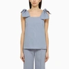 Chloé Bow-detailed Tank Top In Blue
