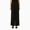 Federica Tosi Full Length Wide Leg Trousers In Viscose In Black