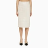 FEDERICA TOSI FEDERICA TOSI SILVER COTTON-BLEND MIDI SKIRT