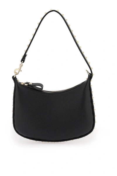 Valentino Garavani Rockstud Mini Hobo Bag In Black