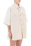 Stella Mccartney Utility Short-sleeved Denim Shirt In White, Neutro