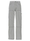 Amiri Striped Cotton Carpenter Pant In White/black