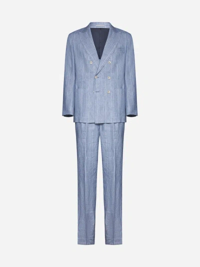 Brunello Cucinelli Suits In Sky Blue