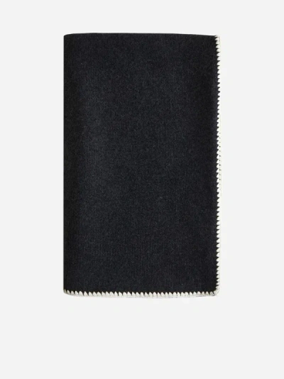 Totême Toteme Oversized Wool And Cashmere Scarf In Grey Melange