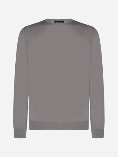 Roberto Collina Crewneck Knit Sweater In Grey