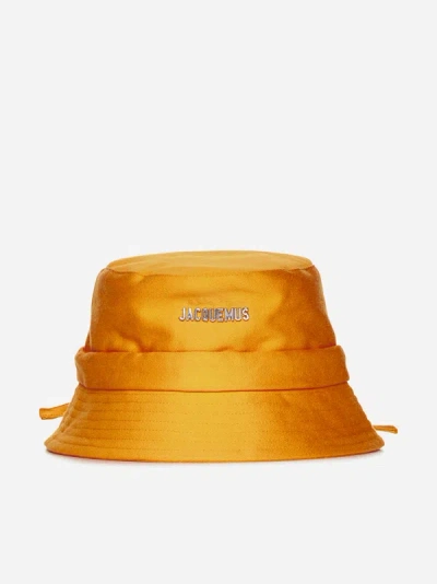 Jacquemus Le Bob Gadjo Cotton Hat In Dark Orange