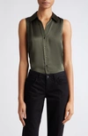 L AGENCE EMMY SLEEVELESS SILK BLOUSE