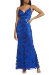 LULUS SHINE LANGUAGE FLORAL SEQUINED LACE GOWN
