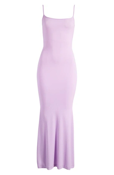 Skims Soft Lounge Scoop-neck Stretch-modal Maxi Slip Dress In Purple