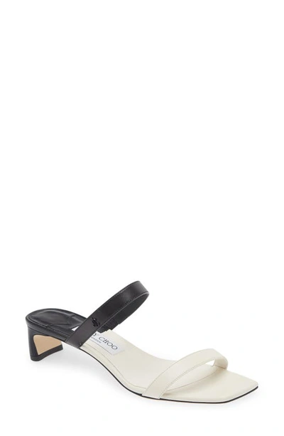 Jimmy Choo Women's Kyda 35mm Colorblocked Leather Sandals In Black,white