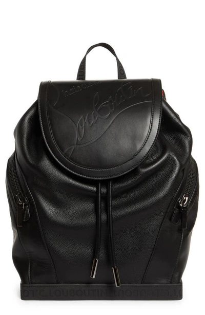 Christian Louboutin Small Explorafunk Empire Leather Backpack In Black