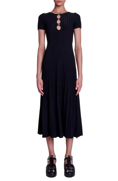 Maje Women's Rib Knit Maxi Dress In Black
