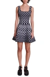 Maje Russel Abstract Print Sleeveless Minidress In Black / White