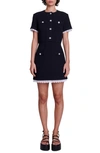 Maje Women's Short Tweed Dress With Trim In Black