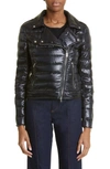 Herno Ultralight Nylon Down Motorcycle Jacket In Black