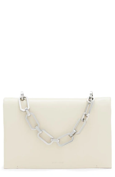 Allsaints Yua Leather Clutch In Desert White
