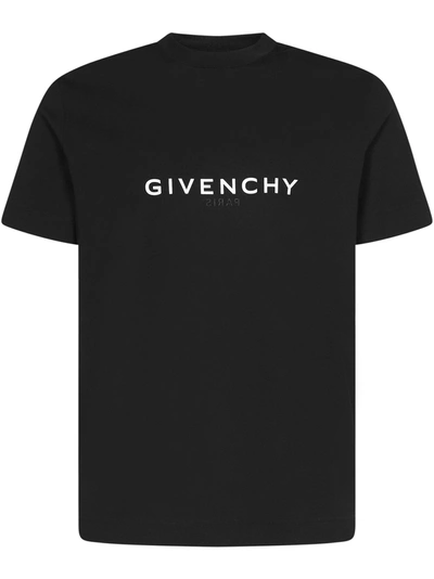 Givenchy Logo棉质针织t恤 In Black
